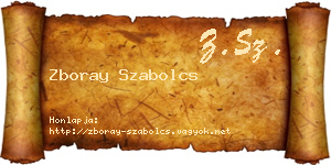 Zboray Szabolcs névjegykártya
