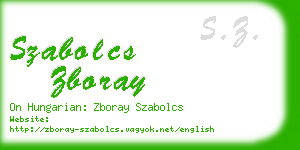 szabolcs zboray business card